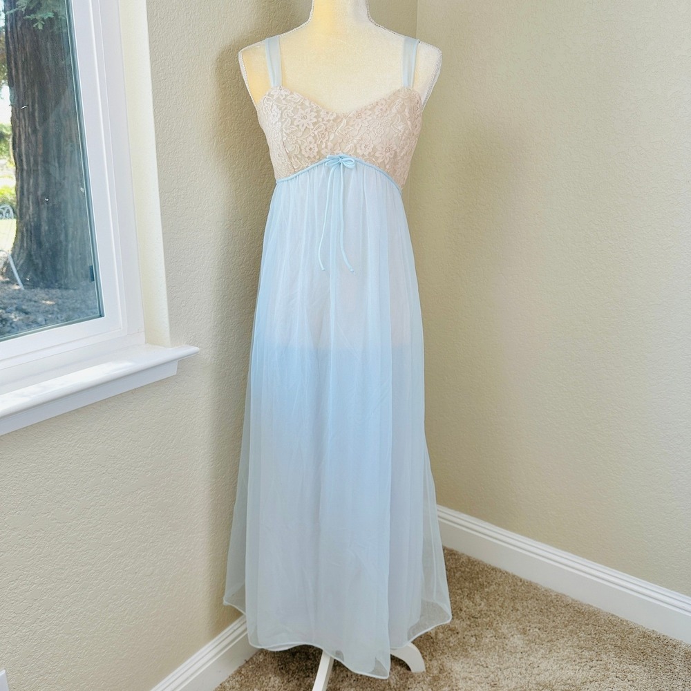 Lisette AL Sterling Vintage‎ Lingerie Gown Maxi Dress Women 38 Romantic Elegant - Picture 3 of 16